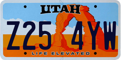 UT license plate Z254YW