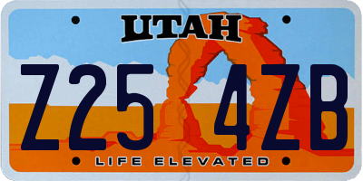 UT license plate Z254ZB