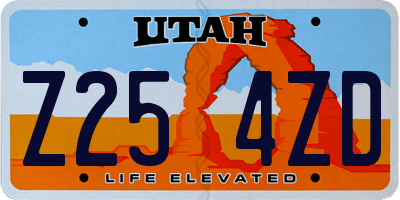 UT license plate Z254ZD