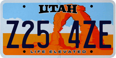 UT license plate Z254ZE