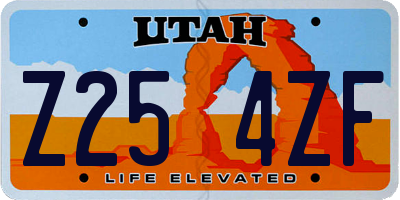 UT license plate Z254ZF