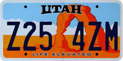 UT license plate Z254ZM