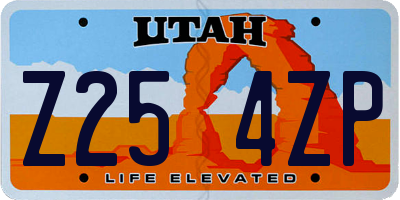 UT license plate Z254ZP