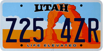 UT license plate Z254ZR