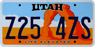 UT license plate Z254ZS