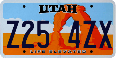 UT license plate Z254ZX