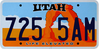UT license plate Z255AM