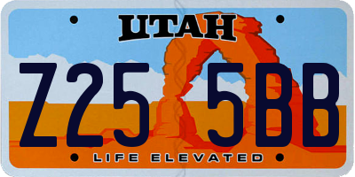 UT license plate Z255BB