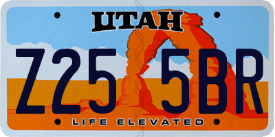 UT license plate Z255BR