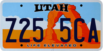 UT license plate Z255CA