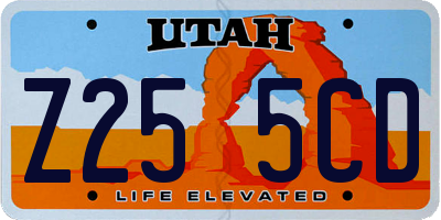 UT license plate Z255CD