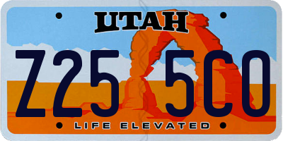 UT license plate Z255CO