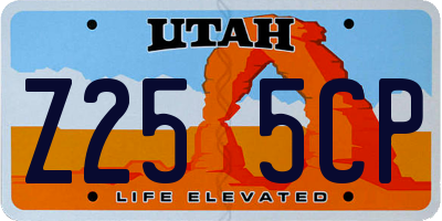 UT license plate Z255CP