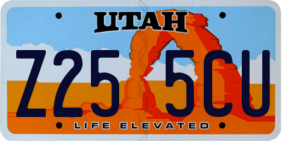 UT license plate Z255CU