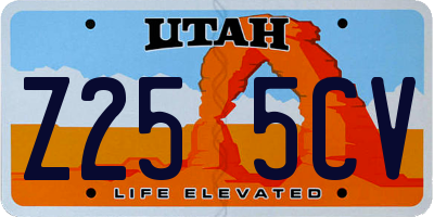 UT license plate Z255CV
