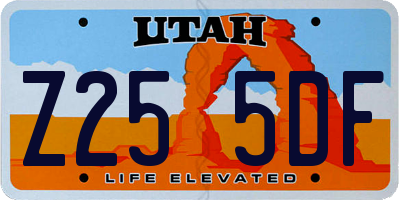 UT license plate Z255DF