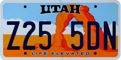 UT license plate Z255DN