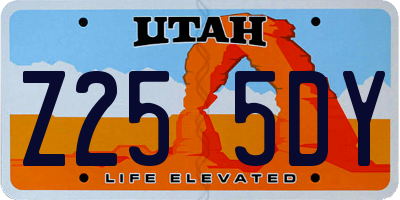 UT license plate Z255DY