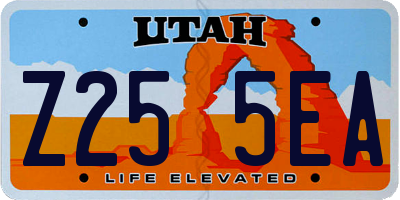 UT license plate Z255EA