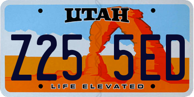 UT license plate Z255ED
