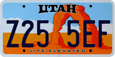 UT license plate Z255EF
