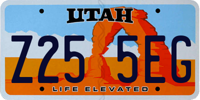UT license plate Z255EG