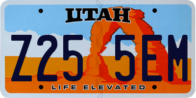 UT license plate Z255EM