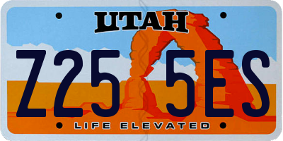 UT license plate Z255ES