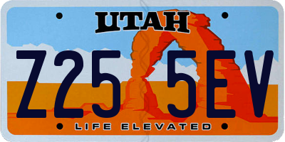 UT license plate Z255EV