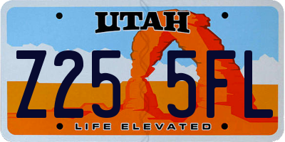 UT license plate Z255FL
