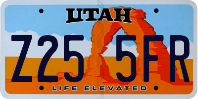 UT license plate Z255FR