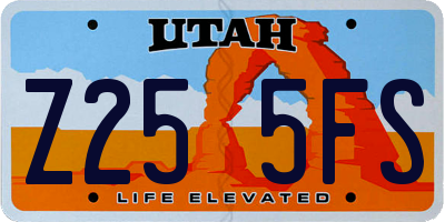 UT license plate Z255FS