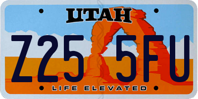 UT license plate Z255FU