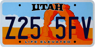 UT license plate Z255FV