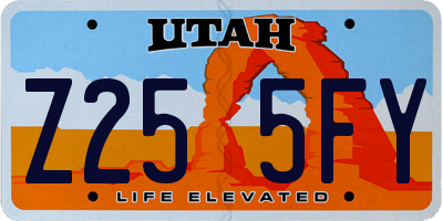 UT license plate Z255FY