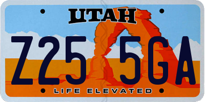 UT license plate Z255GA