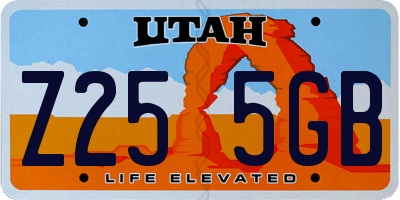 UT license plate Z255GB