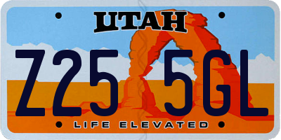 UT license plate Z255GL