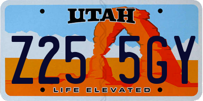 UT license plate Z255GY