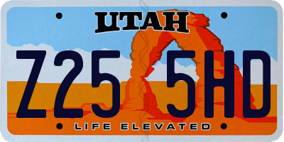 UT license plate Z255HD