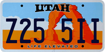UT license plate Z255II