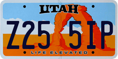 UT license plate Z255IP