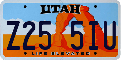 UT license plate Z255IU