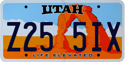 UT license plate Z255IX