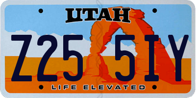 UT license plate Z255IY
