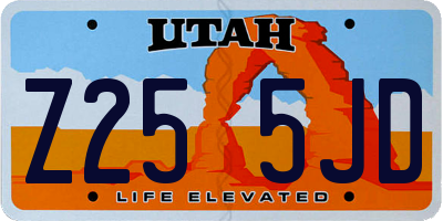 UT license plate Z255JD