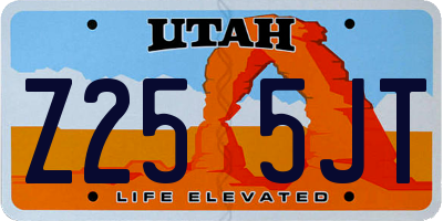 UT license plate Z255JT