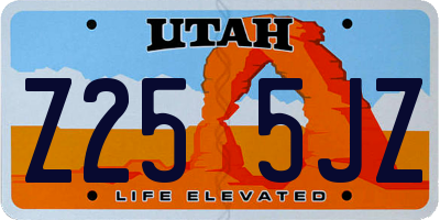 UT license plate Z255JZ