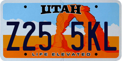 UT license plate Z255KL