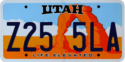UT license plate Z255LA